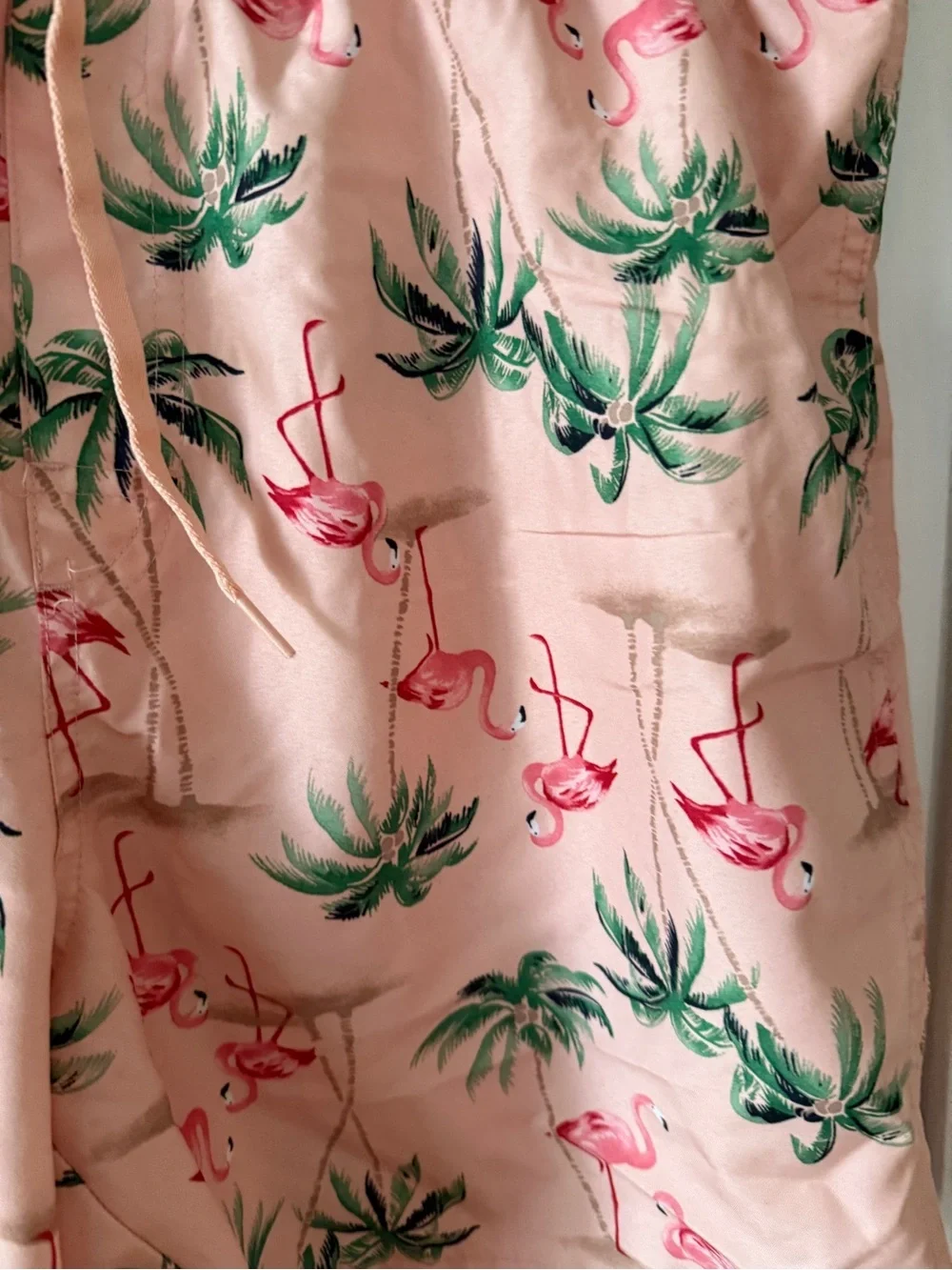 Old Navy Pink Flamingo & Palm Drawstring Shorts size L
